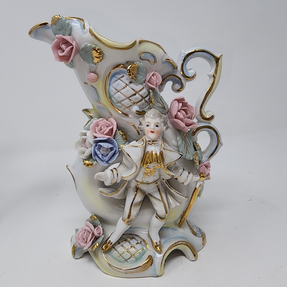 Ucago vintage spill vase Bisque  Japan Pair Courting Couple Ceramic Decor - Picture 4 of 15